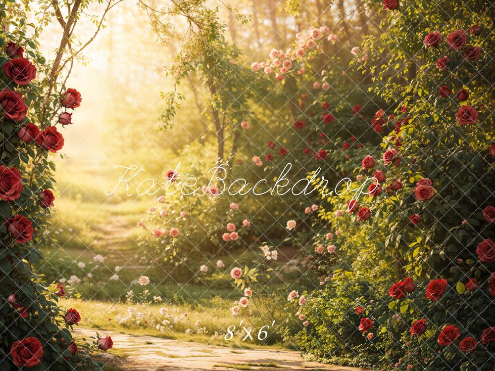 Kate Spring Garden Rose Sunlight Backdrop Designed by Emetselch -UK