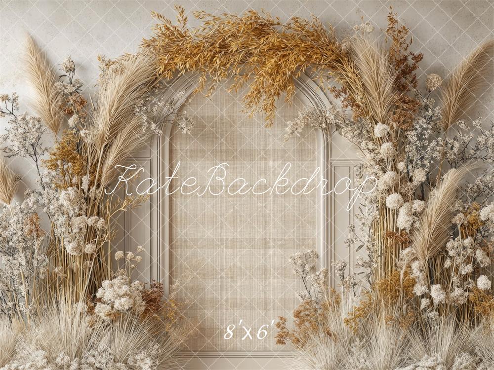 Kate Boho Reed Arch Beige Backdrop Designed by Mini MakeBelieve -UK