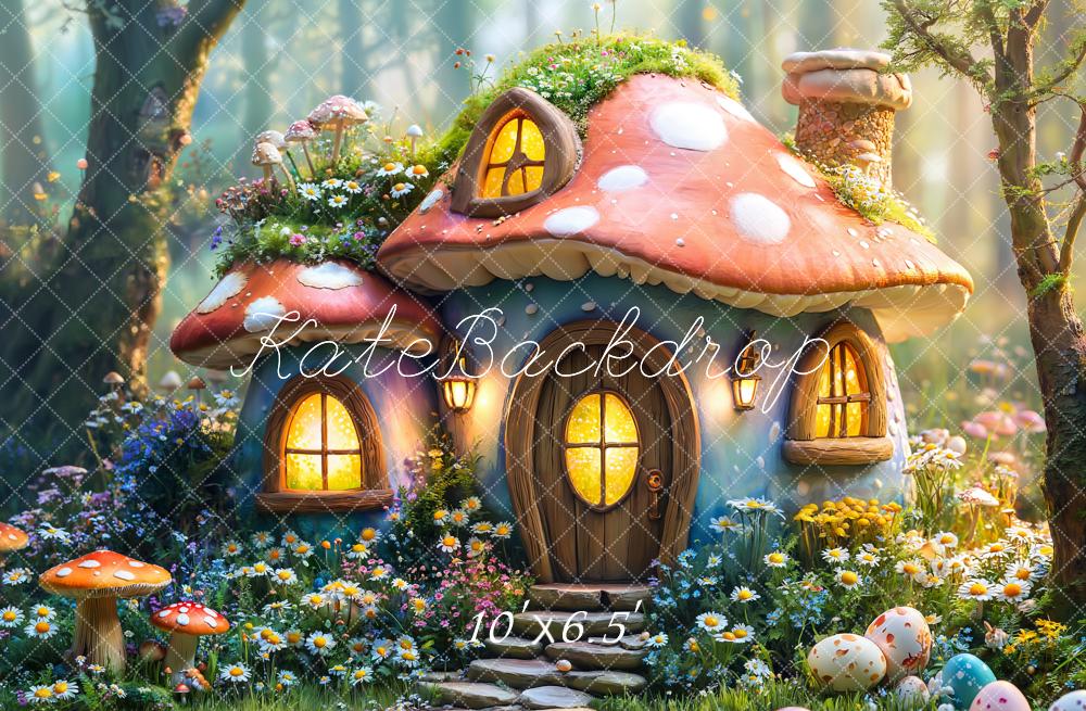 On Sale Kate Easter Fairy Mushroom House Forest Backdrop Designed by Emetselch -UK