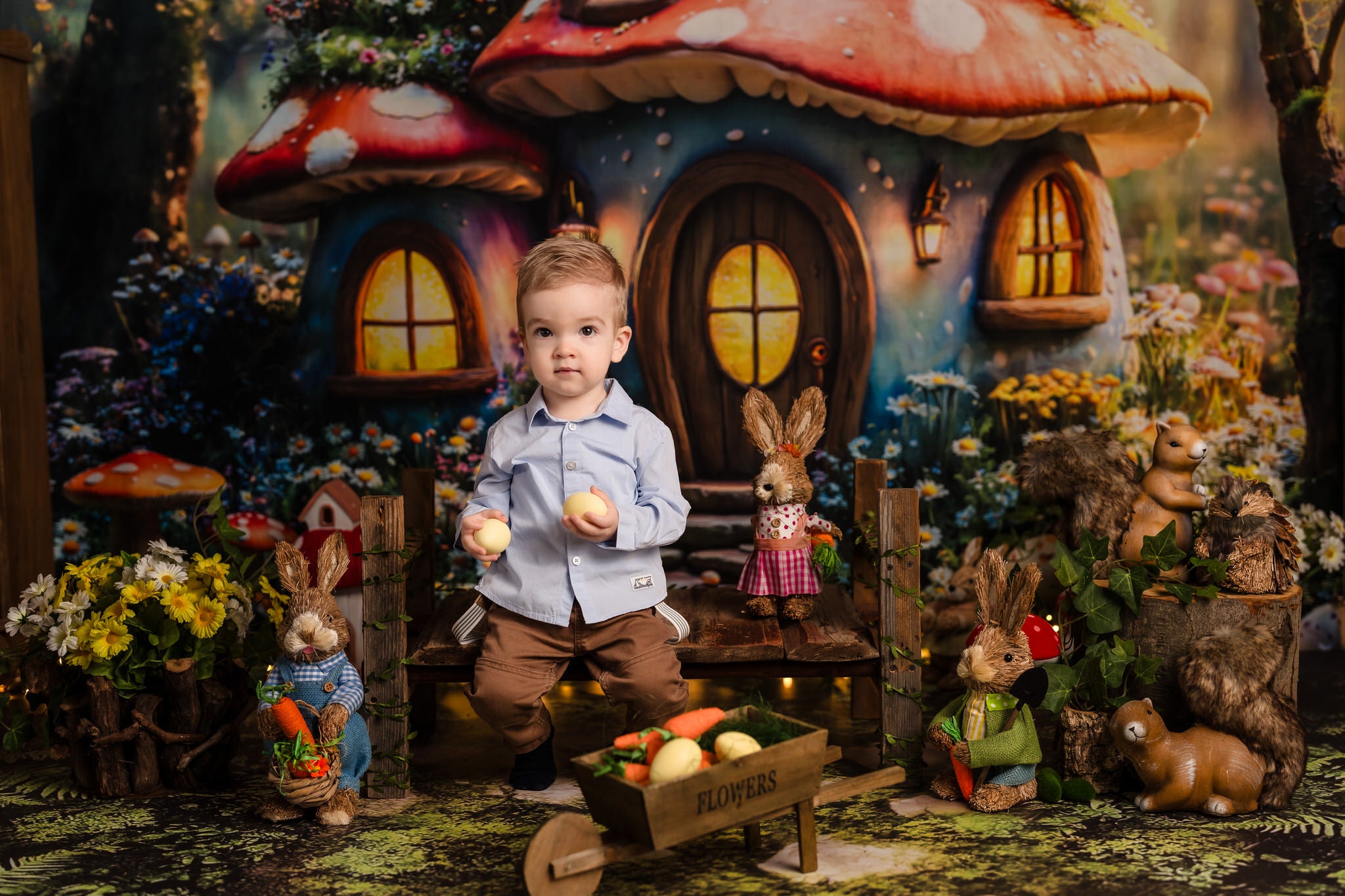 Kate Easter Fairy Mushroom House Forest Backdrop Designed by Emetselch -UK