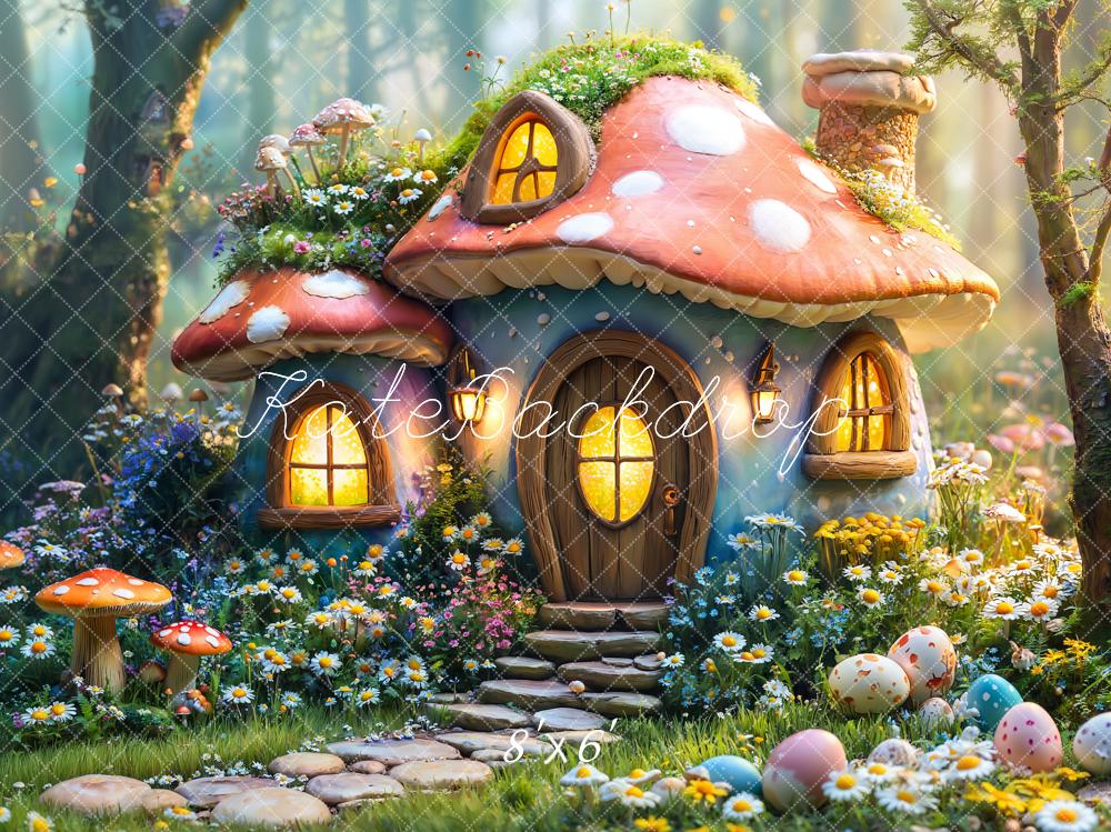 On Sale Kate Easter Fairy Mushroom House Forest Backdrop Designed by Emetselch -UK