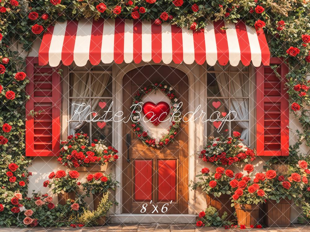 Kate Valentine Red Roses Heart Door Backdrop Designed by Emetselch -UK