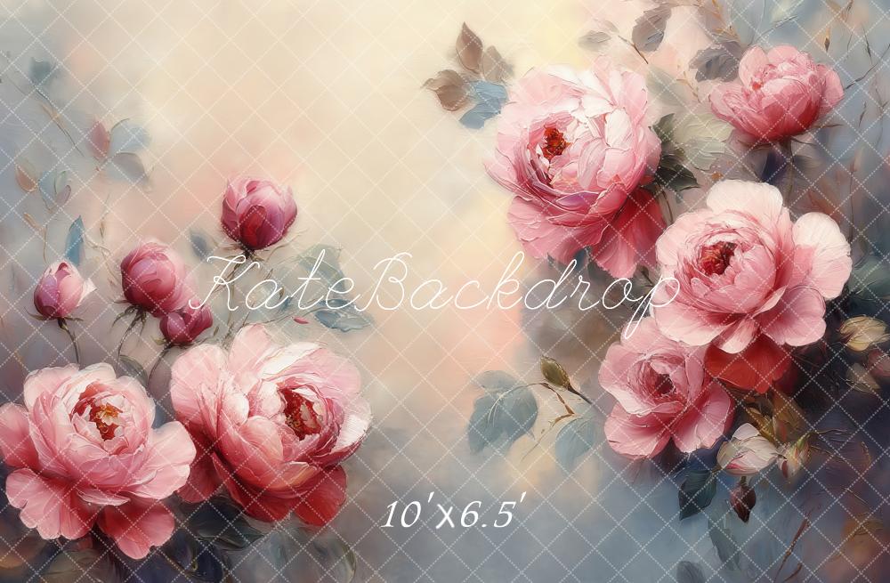Lightning Deals Kate Fine Art Flower Pink Roses Watercolor Backdrop Designed by Emetselch -UK