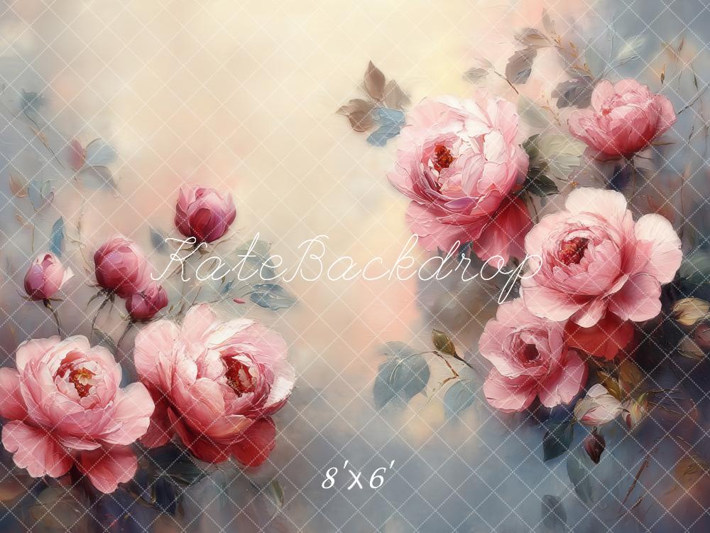 Lightning Deals Kate Fine Art Flower Pink Roses Watercolor Backdrop Designed by Emetselch -UK