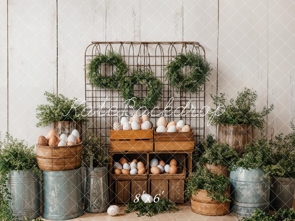 On Sale Kate Easter Eggs Greenery Rustic Backdrop Designed by Emetselch -UK