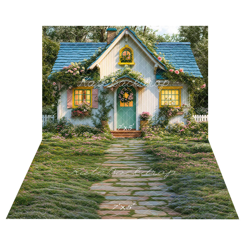 On Sale Kate Spring Cottage Garden Floral Backdrop+Pathway Floor Backdrop -UK