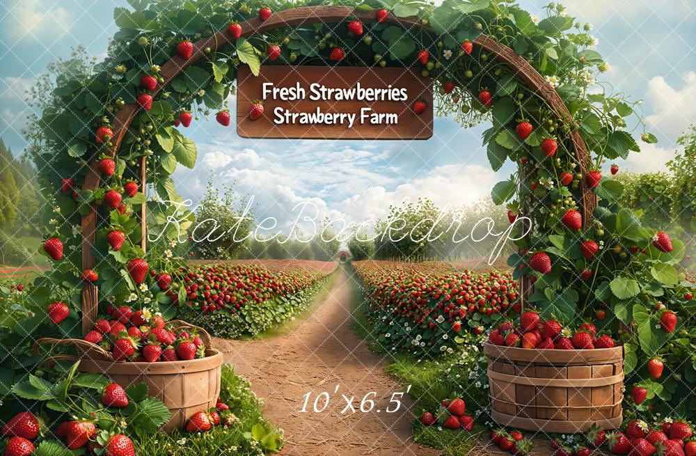 Kate Spring Strawberry Farm Arch Backdrop Designed by Emetselch -UK
