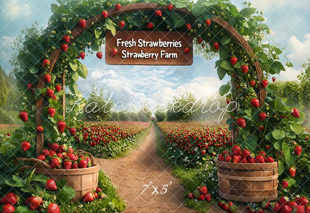 Kate Spring Strawberry Farm Arch Backdrop Designed by Emetselch -UK