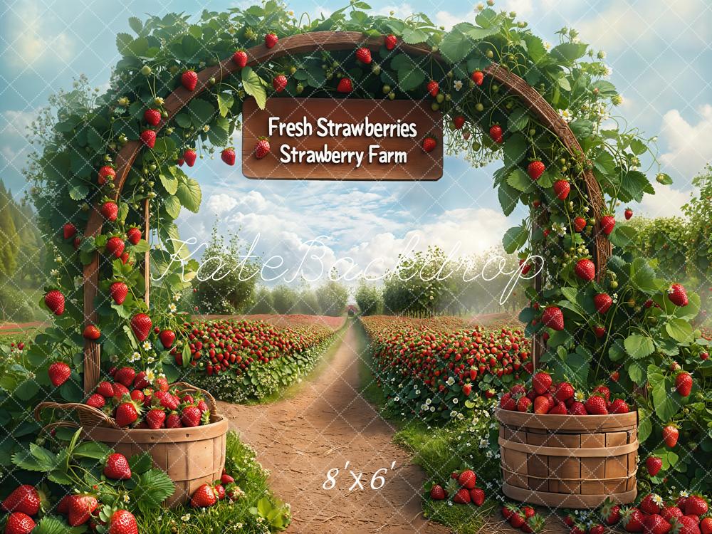 Kate Spring Strawberry Farm Arch Backdrop Designed by Emetselch -UK