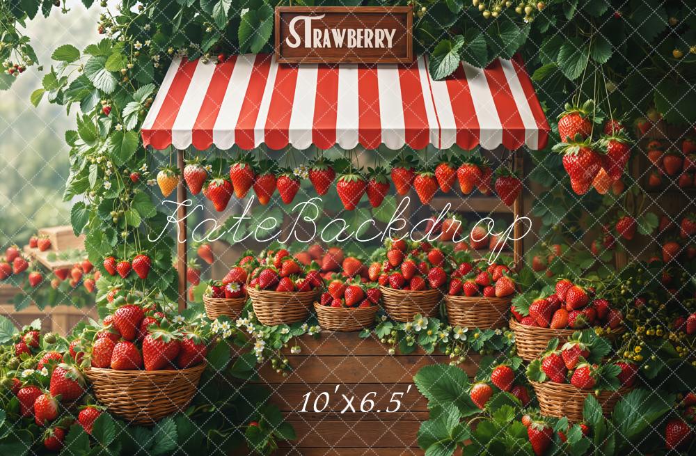 Kate Spring Strawberry Market Stand Basket Backdrop Designed by Emetselch -UK