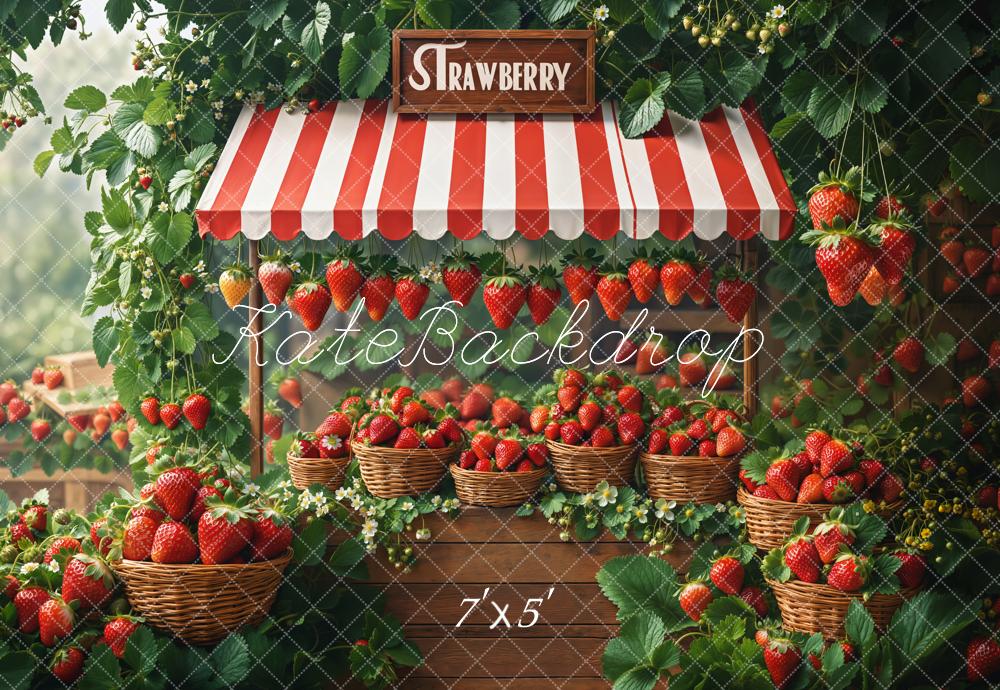 Kate Spring Strawberry Market Stand Basket Backdrop Designed by Emetselch -UK