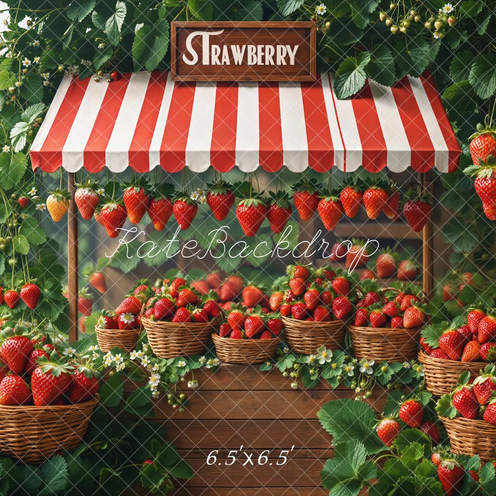 Kate Spring Strawberry Market Stand Basket Backdrop Designed by Emetselch -UK