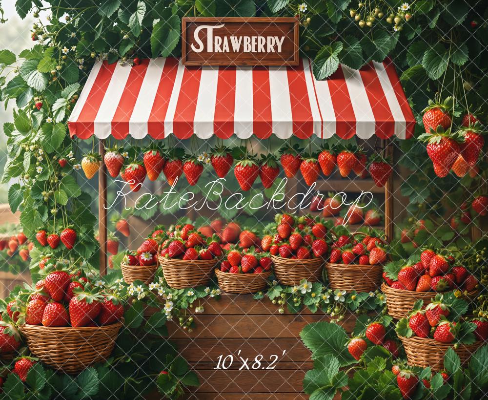 Kate Spring Strawberry Market Stand Basket Backdrop Designed by Emetselch -UK