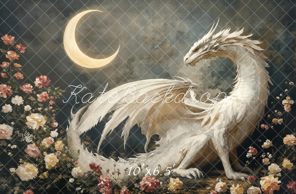 Kate Fantasy Dragon Moon Floral Backdrop Designed by Emetselch -UK