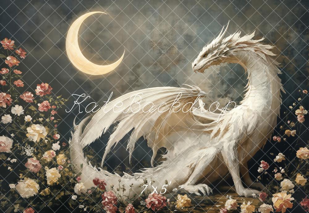 Kate Fantasy Dragon Moon Floral Backdrop Designed by Emetselch -UK
