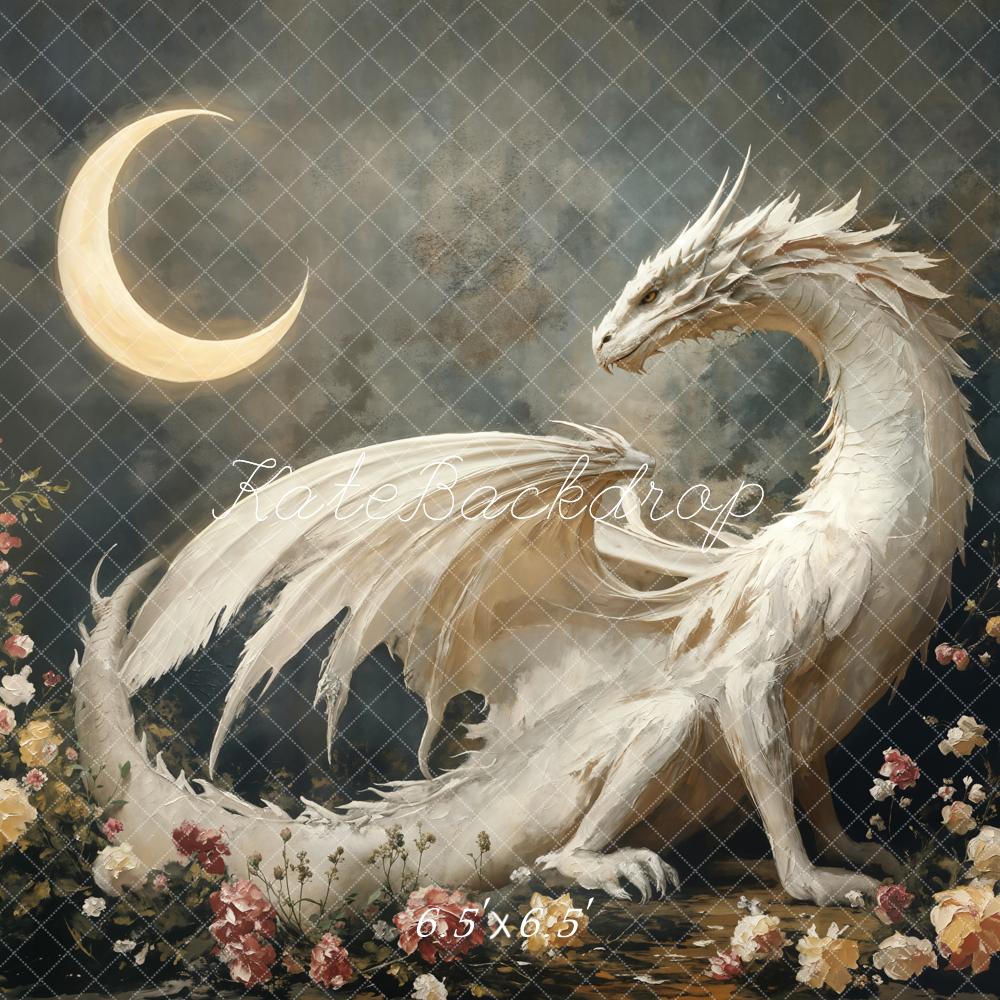 Kate Fantasy Dragon Moon Floral Backdrop Designed by Emetselch -UK
