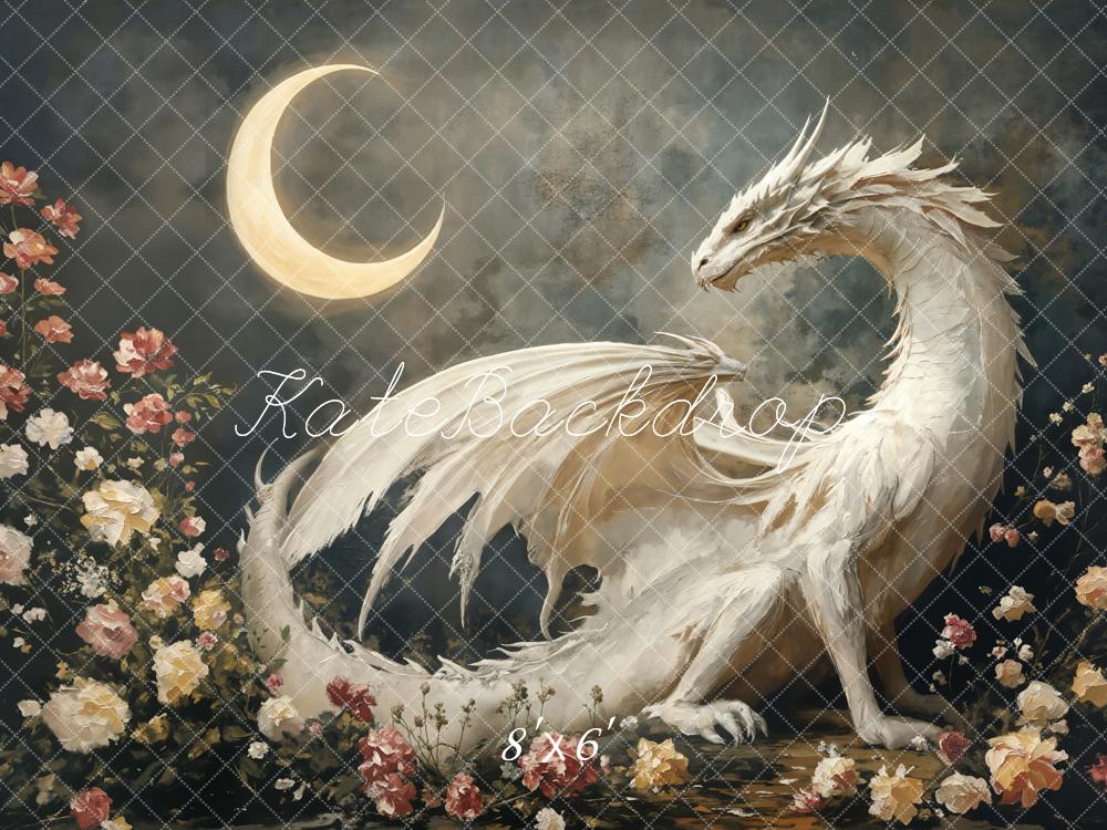 Kate Fantasy Dragon Moon Floral Backdrop Designed by Emetselch -UK