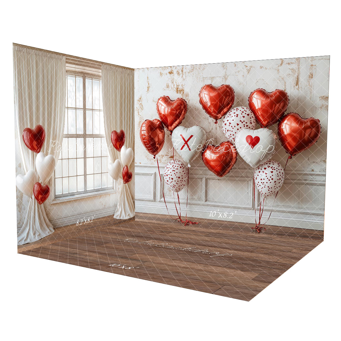 Kate Valentine Heart Balloon Wall Room Set -UK