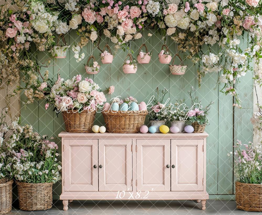 Kate Easter Floral Egg Cabinet Backdrop Designed by Patty Robert -UK