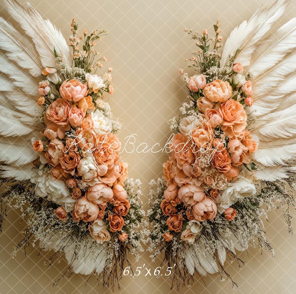 Kate Dreamy Floral Feather Wings Floor Backdrop Designed by Emetselch -UK