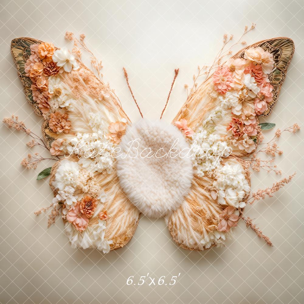 Lightning Deals Kate Newborn Floral Butterfly Wings Floor Backdrop Designed by Emetselch -UK