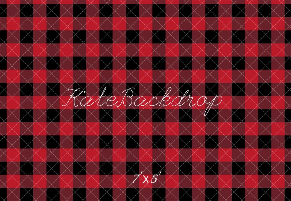 Kate Red Plaid Pattern Backdrop Designed by Mandy Ringe Photography -UK