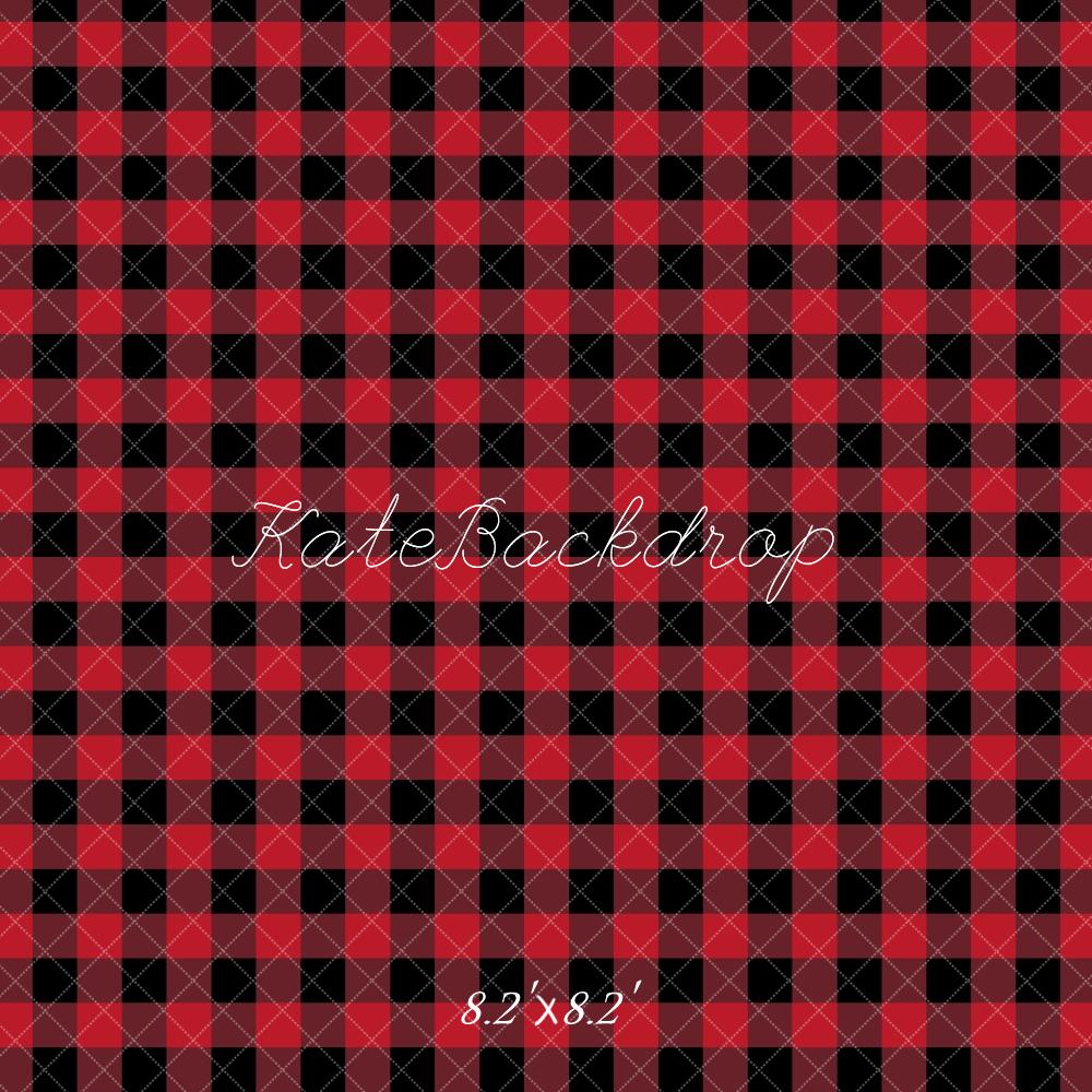 Kate Red Plaid Pattern Backdrop Designed by Mandy Ringe Photography -UK