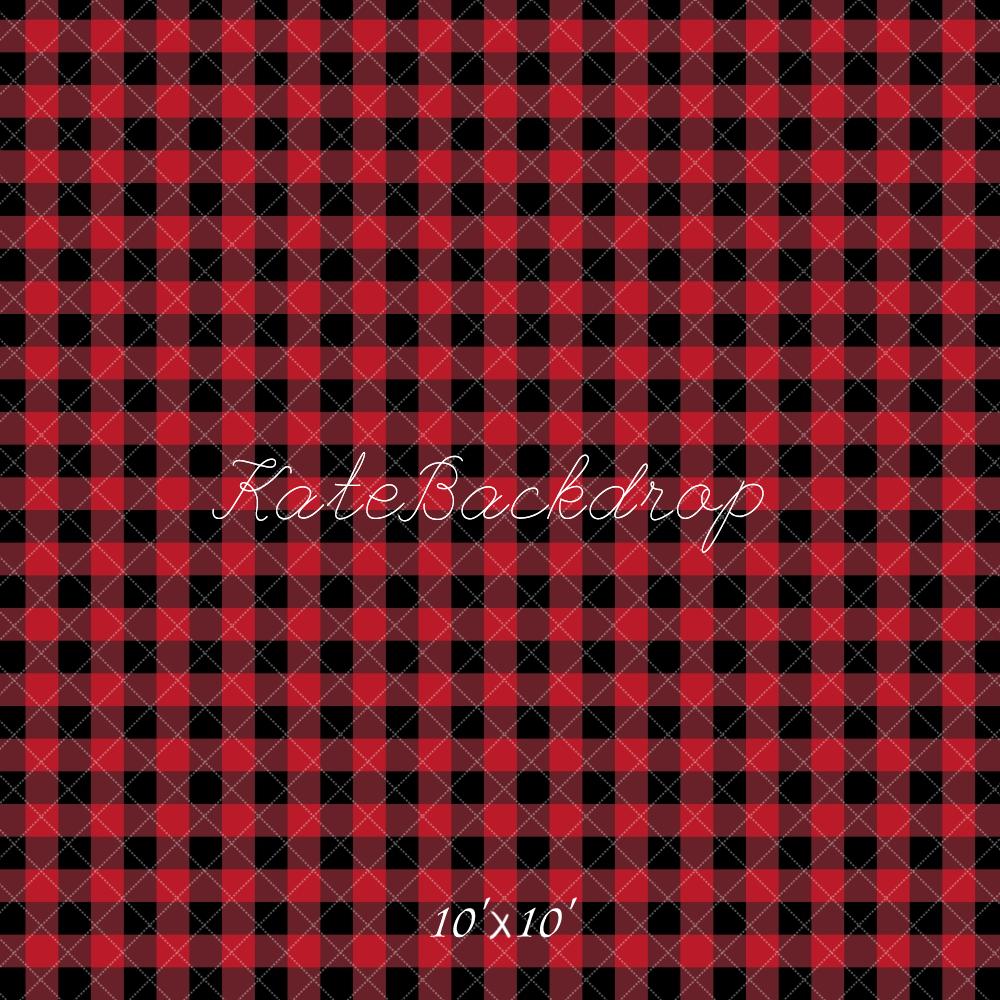 Kate Red Plaid Pattern Backdrop Designed by Mandy Ringe Photography -UK