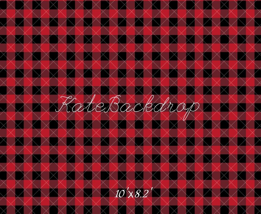 Kate Red Plaid Pattern Backdrop Designed by Mandy Ringe Photography -UK