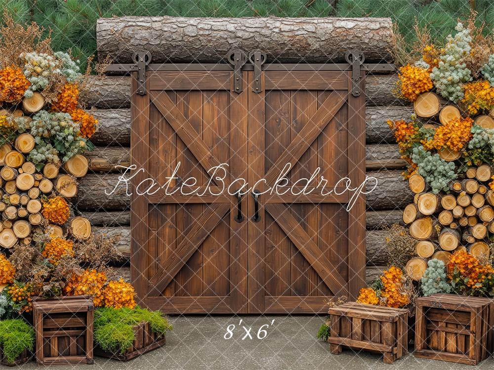 Kate Spring Barn Door Cabin Woods Backdrop Designed by Mini MakeBelieve -UK