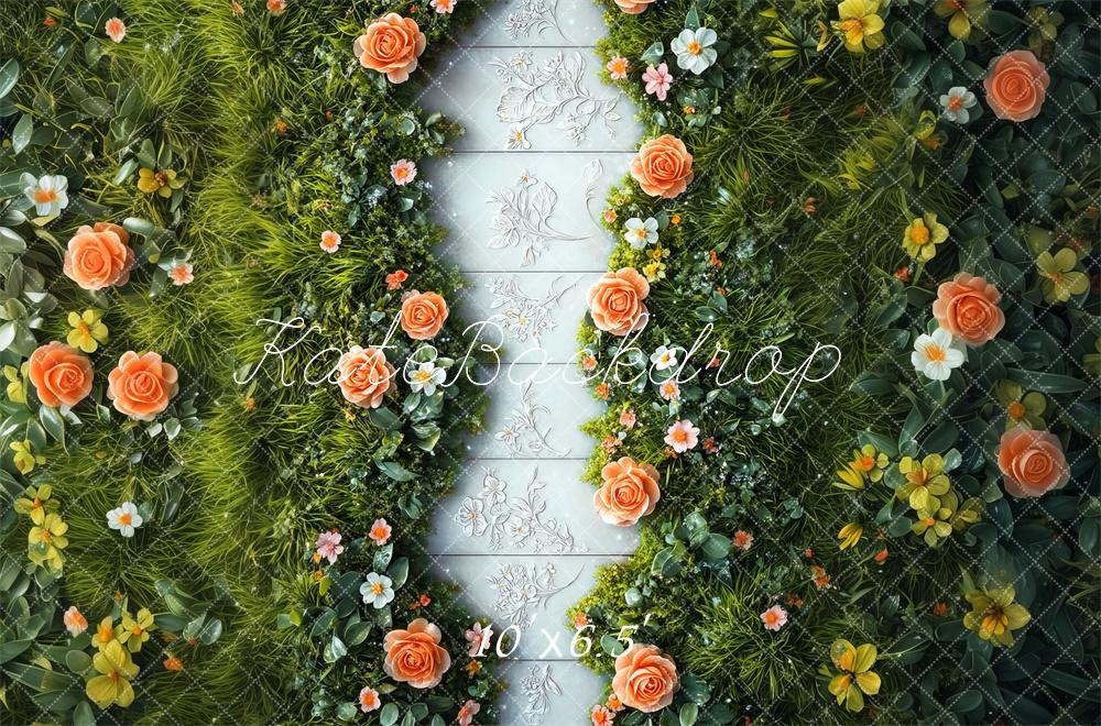 Kate Spring Floral Garden Greenery Floor Backdrop Designed by Mini MakeBelieve -UK