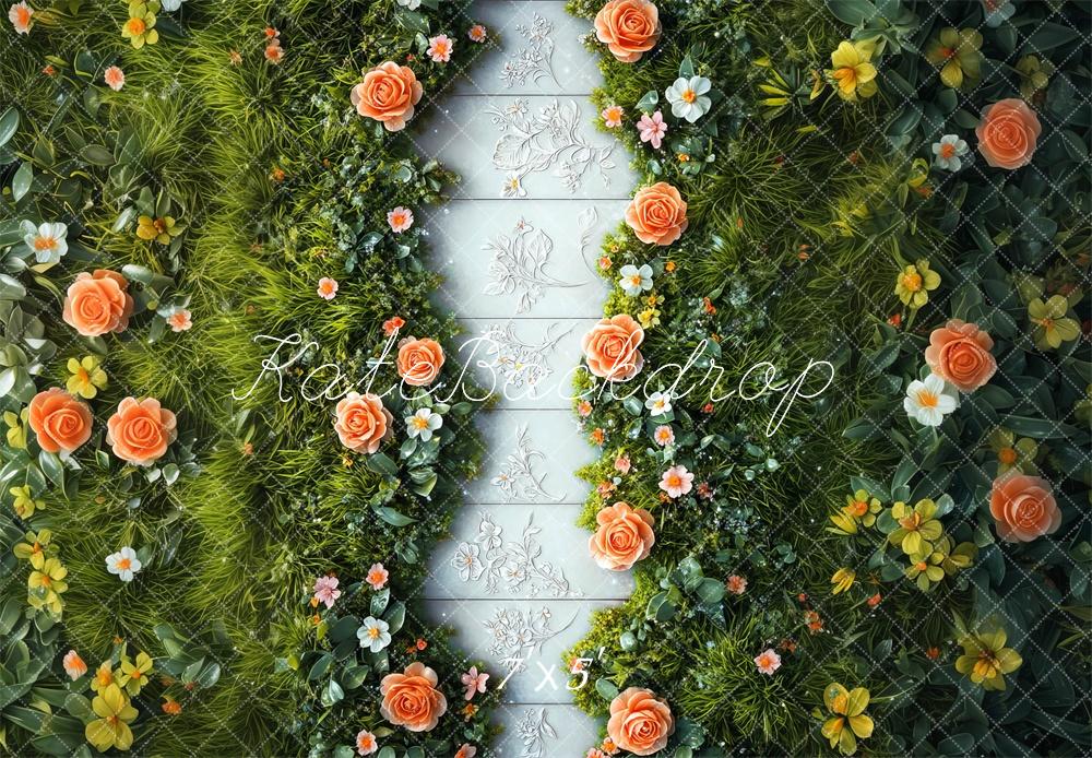 Kate Spring Floral Garden Greenery Floor Backdrop Designed by Mini MakeBelieve -UK