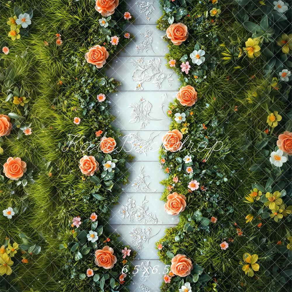 Kate Spring Floral Garden Greenery Floor Backdrop Designed by Mini MakeBelieve -UK