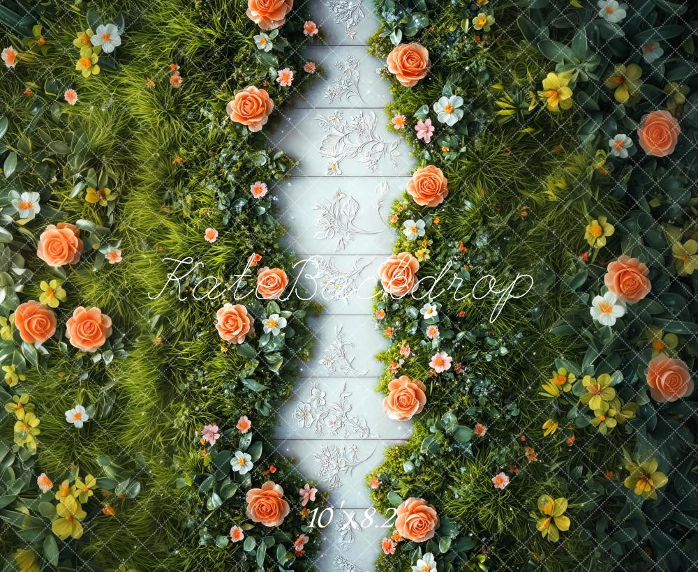 Kate Spring Floral Garden Greenery Floor Backdrop Designed by Mini MakeBelieve -UK