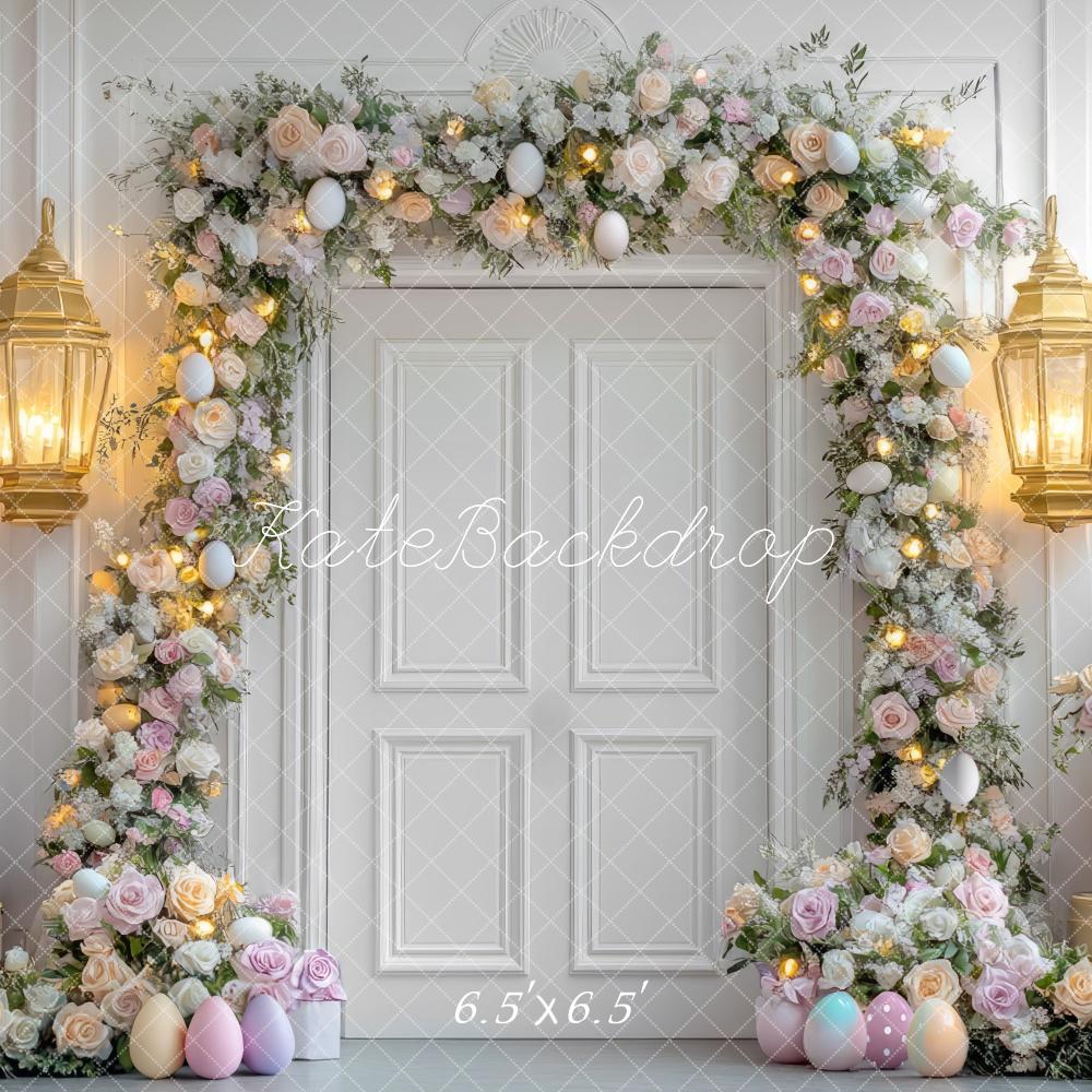 Kate Easter Bunny Floral Arch Door Backdrop Designed by Mini MakeBelieve -UK