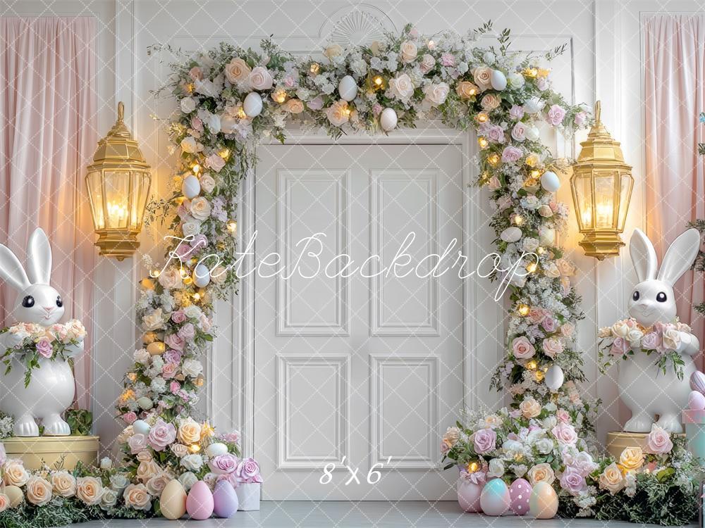 Kate Easter Bunny Floral Arch Door Backdrop Designed by Mini MakeBelieve -UK
