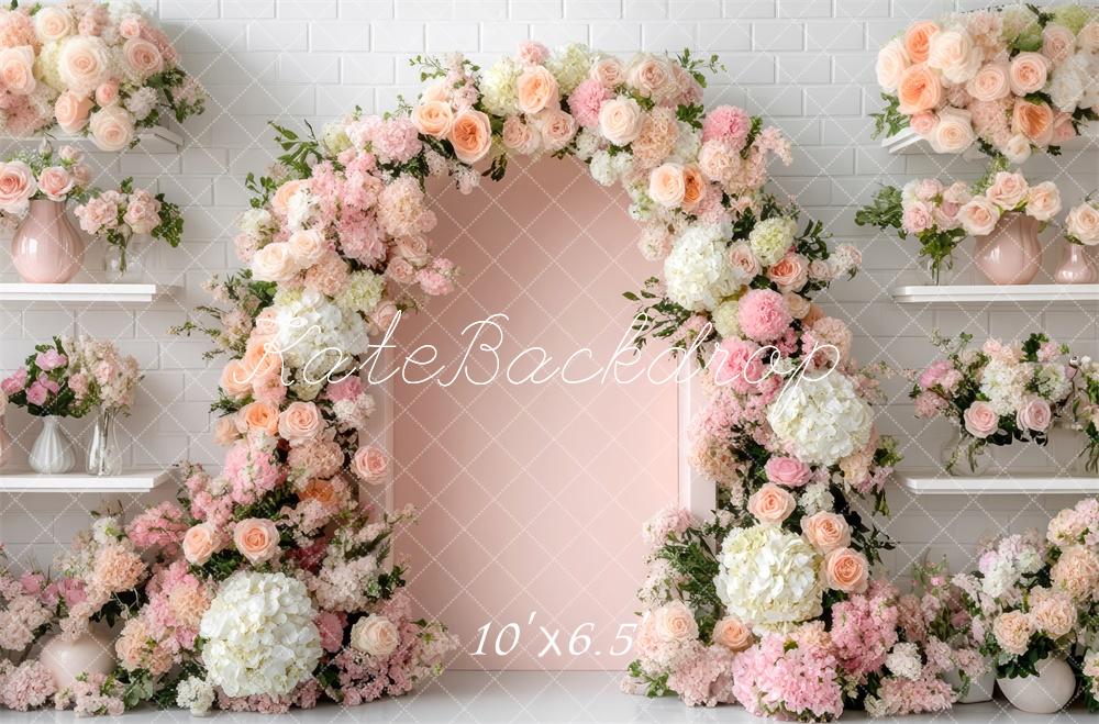 Kate Spring Flower Arch Pink Backdrop Designed by Mini MakeBelieve -UK