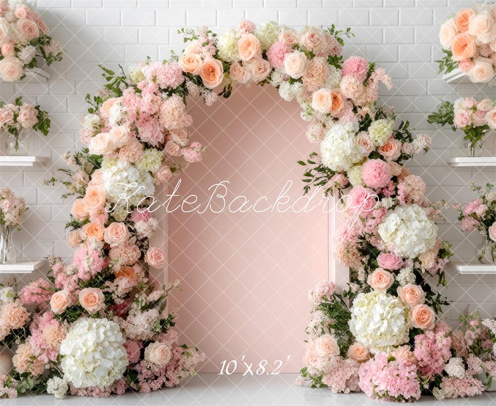 Kate Spring Flower Arch Pink Backdrop Designed by Mini MakeBelieve -UK