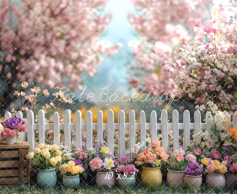 On Sale Kate Spring Floral Fence Backdrop Designed by Mini MakeBelieve -UK