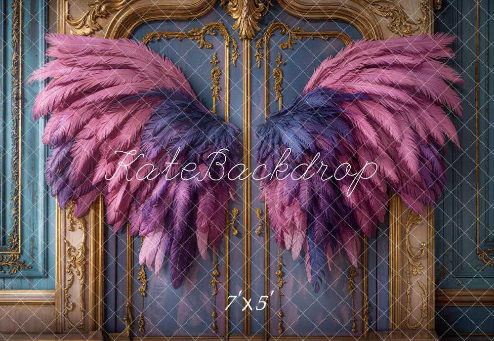 Kate Fantasy Pink Angel Wings Vintage Door Backdrop Designed by Emetselch -UK