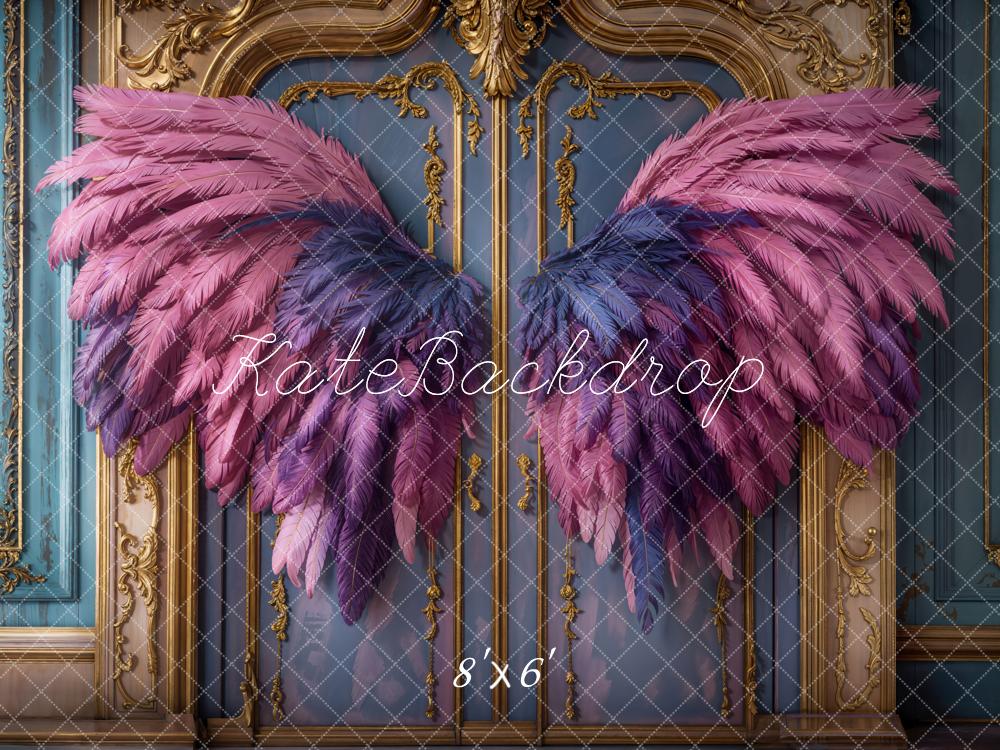 Kate Fantasy Pink Angel Wings Vintage Door Backdrop Designed by Emetselch -UK