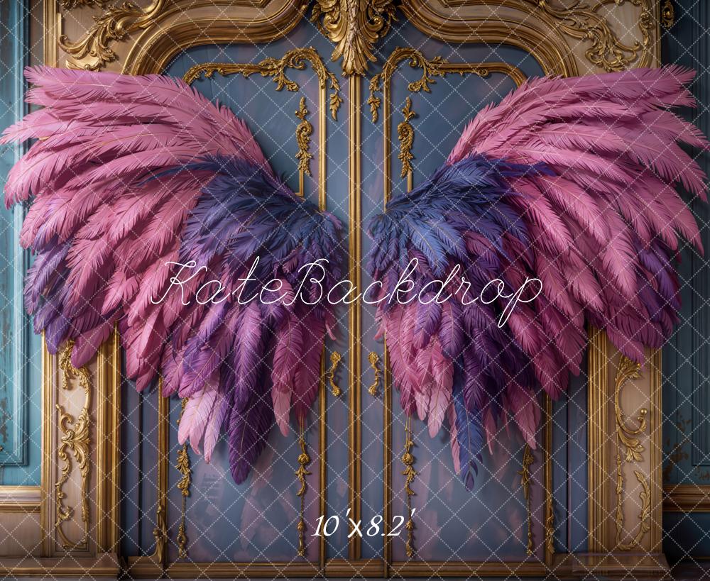 Kate Fantasy Pink Angel Wings Vintage Door Backdrop Designed by Emetselch -UK