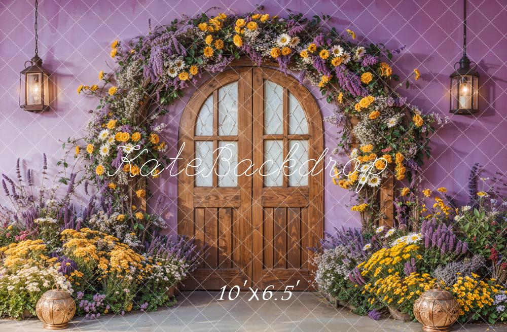 Kate Spring Flower Arch Purple Door Backdrop Designed by Emetselch -UK