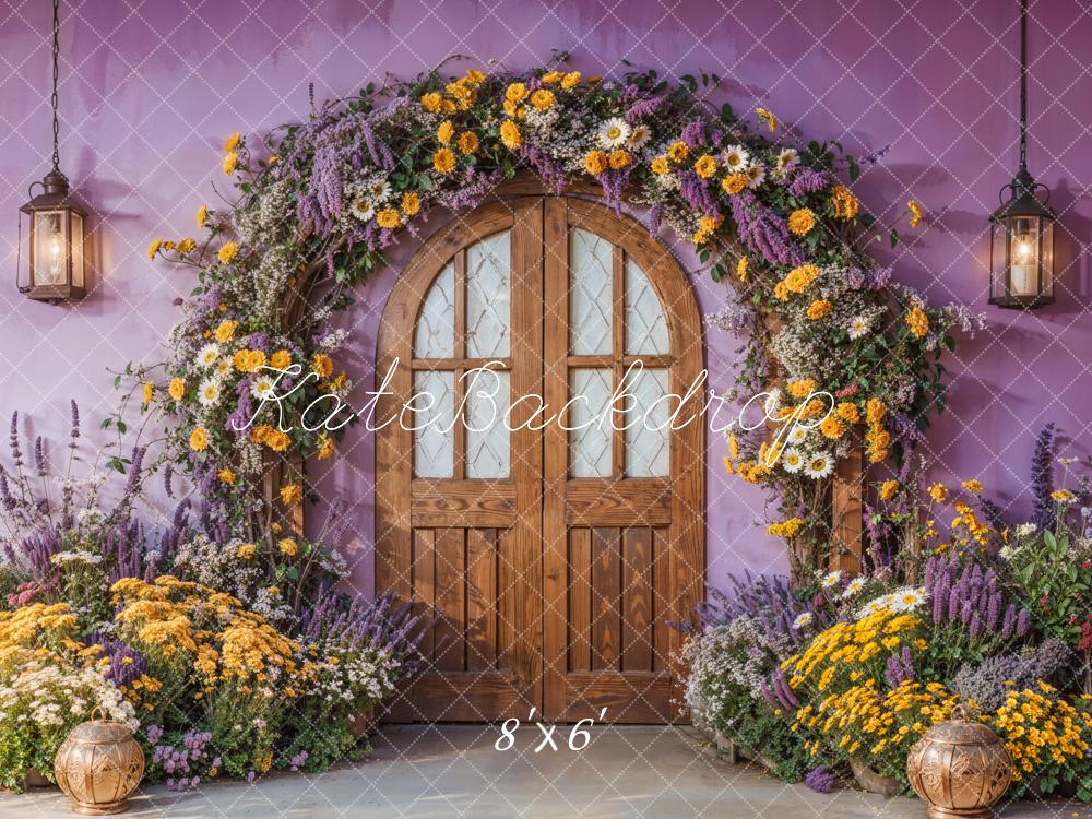 Kate Spring Flower Arch Purple Door Backdrop Designed by Emetselch -UK