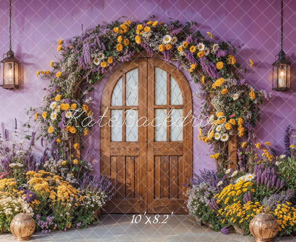 Kate Spring Flower Arch Purple Door Backdrop Designed by Emetselch -UK