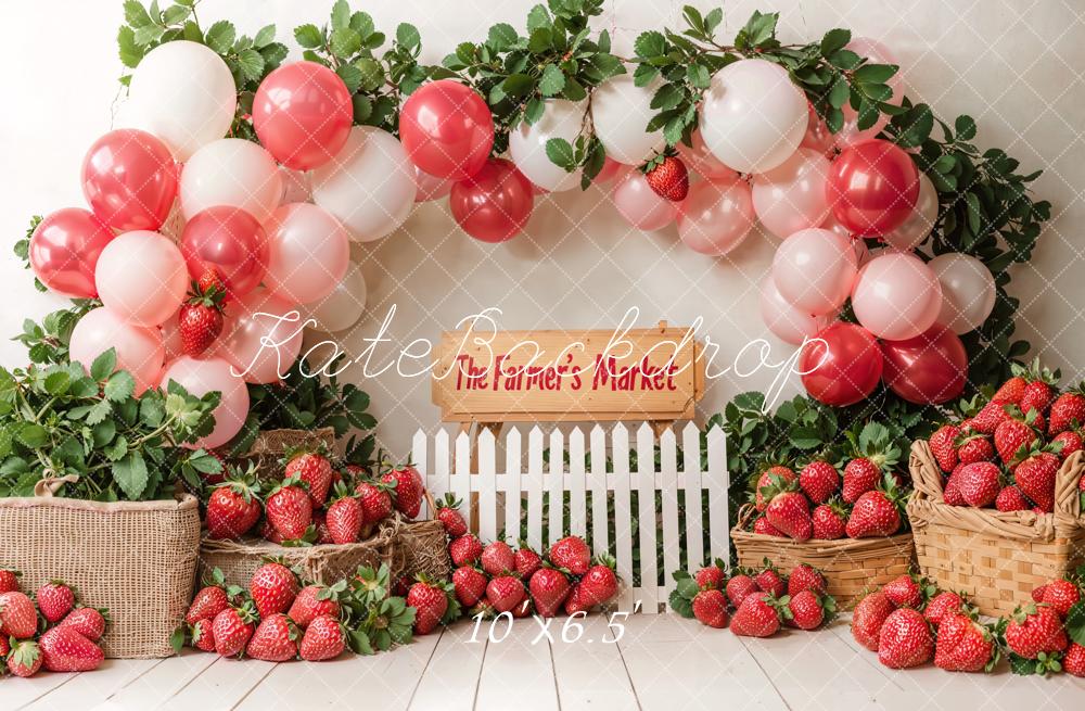 Kate Strawberry Farm Market Balloons Backdrop Designed by Emetselch -UK