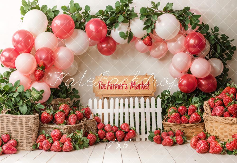 Kate Strawberry Farm Market Balloons Backdrop Designed by Emetselch -UK