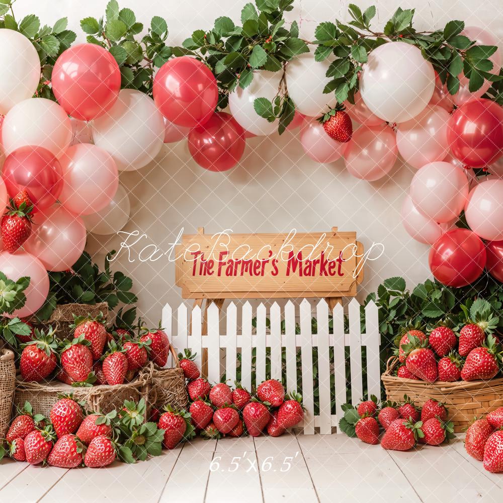 Kate Strawberry Farm Market Balloons Backdrop Designed by Emetselch -UK