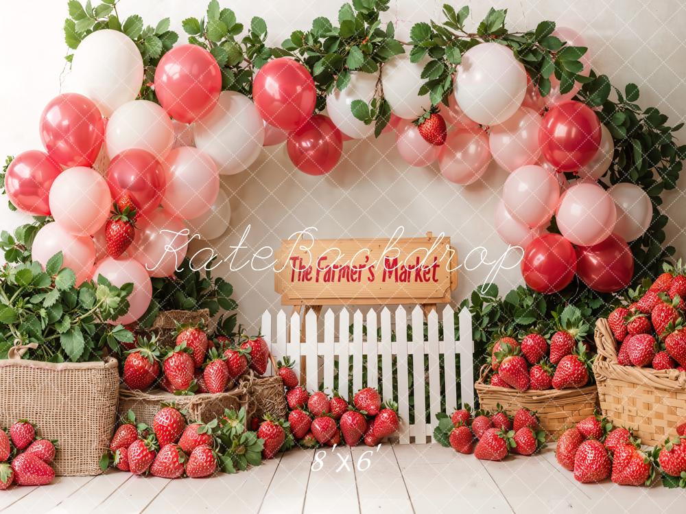 Kate Strawberry Farm Market Balloons Backdrop Designed by Emetselch -UK