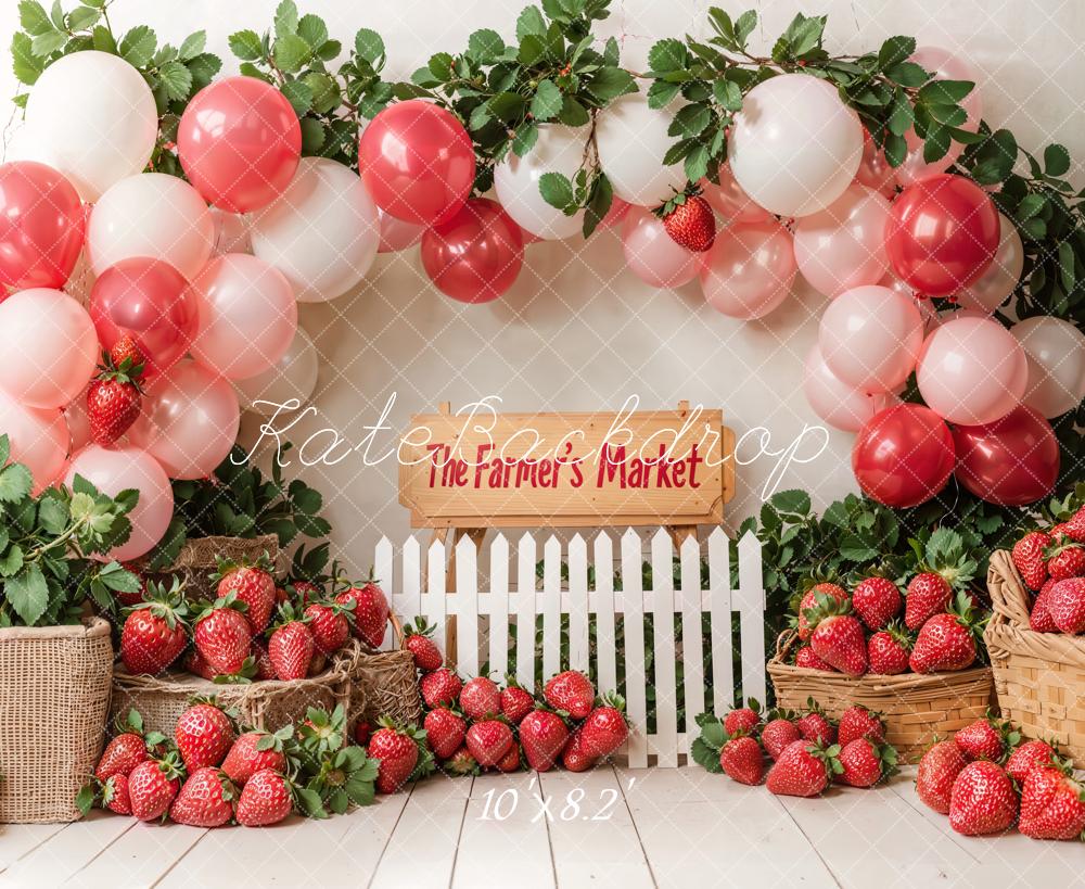 Kate Strawberry Farm Market Balloons Backdrop Designed by Emetselch -UK
